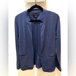 Banana Republic Navy Blue Notched Collar Knit Blazer Jacket w/ Pockets, Small